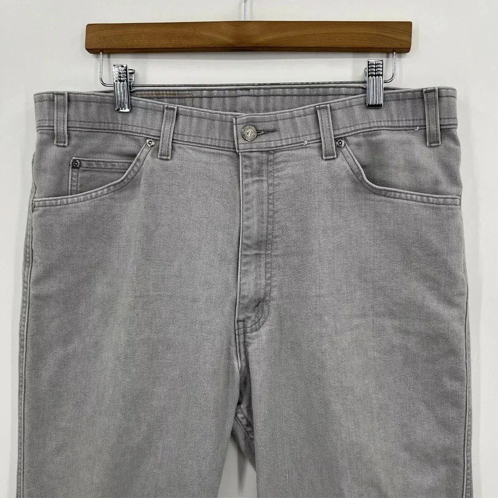 Levis Mens Gray Straight Leg Denim Jeans W38 L30 Vintage 041035-1